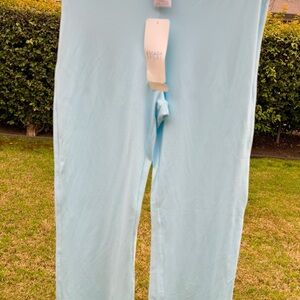 Escada Sport Sky Blue Pants with Multicolor Waistband
